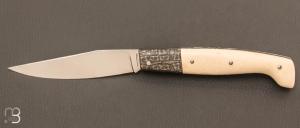 Custom “Sardinian” knife by Erwan Pincemin - Mammoth ivory and N690Co blade