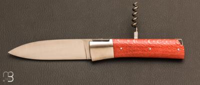 Vercors G.R. knife tinted and stabilized plane tree and corkscrew