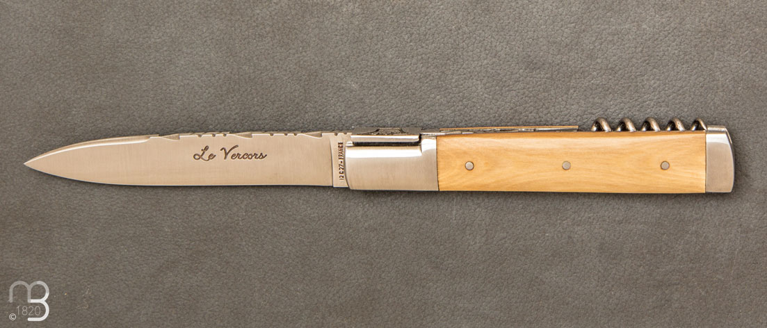Vercors knife boxwood handle with bolster and corkscrew