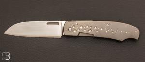 Custom folding knife by David Lespect - Titanium handle and RWL-34 blade