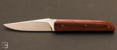 "Light" folding liner-lock custom knife by Thierry Chevron - Micarta and RWL-34