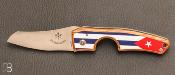 Cigar cutter / Knife "Le petit" Cuban Flag on olive wood by Les fines Lames