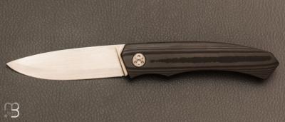 "1820 Berthier" secret system knife by Eric Depeyre - Carbon fiber and San-Maï stainless steel