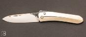 Nickel silver Piedmontese folding knife by Mathieu Callejon - XC75 blade