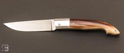 Blonde Horn pocket knife by Jean-Marc Arnaud