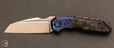 GTKnives -  Thomas Gony custom "Warmtac" Carbon Marble and Mokuti Knife