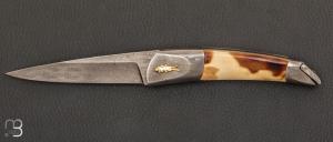  "Unique piece" multi-bar damask knife by Ed Schempp from Alain & Joris Chomilier