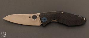 "Drunken" carbon fiber/titanium knife and CPM-S90V blade by Spyderco - C235CFTIP