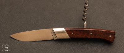 Rhôdanien knife snakewood handle with bolster and corkscrew