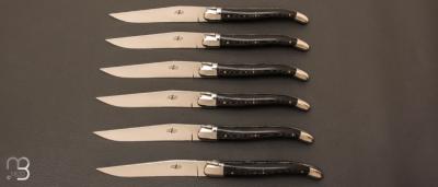 Set of 6 Knives Black canvas micarta