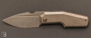 " Elementak Framelock Proto " knife by GTKnives - Thomas Gony - Titanium and RWL-34 stonewash