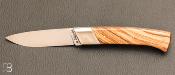 Rhôdanien olive wood knife XC75 carbon blade with bolster