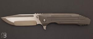  “ Snafu Integral Triple Grind ” custom knife by Peter Rassenti - Titanium and M390