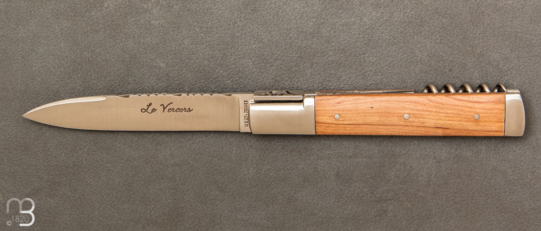 Vercors knife juniper handle with bolsterwith bolster and corkscrew