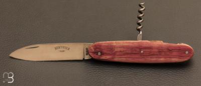 2-piece "Navette" model pocket knife by Berthier - Barrel oak and stainless steel blade