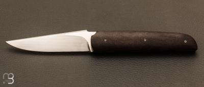 "Light" folding liner-lock knife by Thierry Chevron - FatCarbon and RWL-34