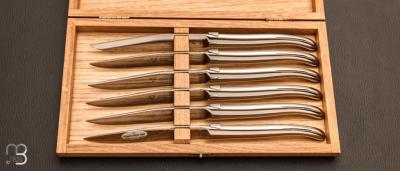 Set of 6 solid stainless steel LAGUIOLE table knives by Laguiole en Aubrac
