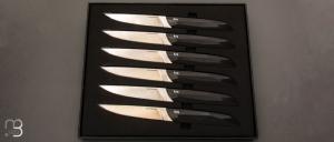 Box of 6 black table knives Le Table 55 by LEPAGE - Polyacetal and 12C27