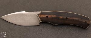   “ Flipper custom ” folding knife by David Lespect - Macassar ebony and RWL-34