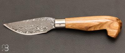 "Masunin" custom folding knife by Roberto Ottonello - Zebrano and Damascus blade