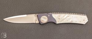   Custom knife by Howard Hitchmough - Mother-of-pearl and RWL34 blade