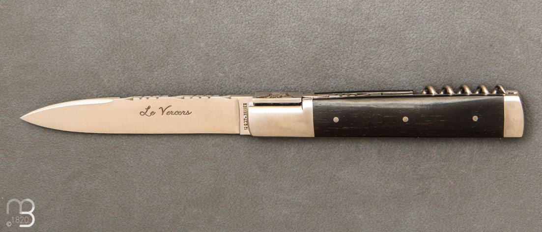 Vercors knife ebony handle with bolster and corkscrew
