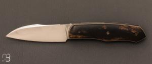    “Custom” folding knife by David Lespect - White Ebene from Laos and C105