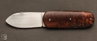 "Bulldog" folding knife aurel burl and RWL34 blade by Eric Depeyre