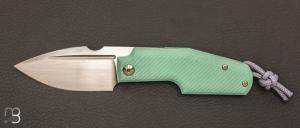 Knife "Elementak" Tiffany Blue G10 and blade in RWL34 by GTKnives - Thomas Gony