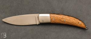 Barrel oak "Le Champenois" pocket knife by Erwan Pincemin