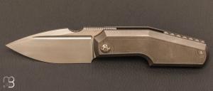  " Elementak Frame-lock " knife by GTKnives - Thomas Gony - Textured titanium and RWL-34