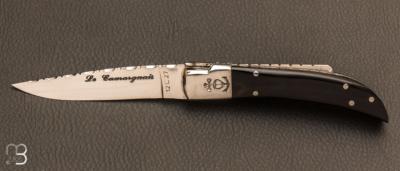 Black horn tip fileworked Camarguais n°10 knife