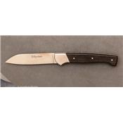 Fileworked Aquitain knife Ebony handle with bolsters