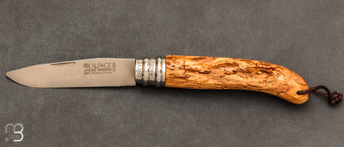 Alpage wood roof Olive wood pocket knife by Verdier