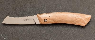 Couteau "   Higorhino    "  de poche en racine d'olivier par Yann Rgibier