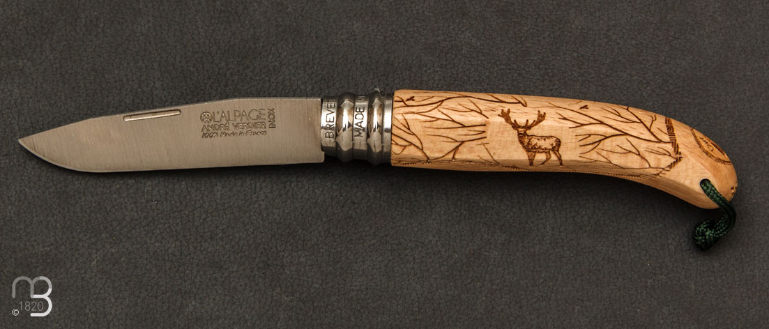 Alpage Stag Beech wood pocket knife