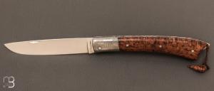 "Armen" Custom knife by Erwan Pincemin - RWL-34 and amboyna burl