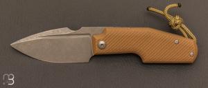 "Elementak" knife from GTKnives - Thomas Gony - G10 tan and RWL-34 stonewash