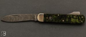 Böker Manufaktur Solingen - Hunters Knife Mono Damascus Curly Birch Green