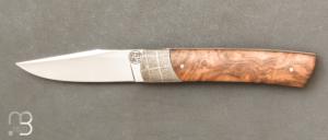 Walnut folding knife by Thierry Chevron