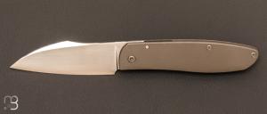 Frame-lock custom folding knife by David Lespect - Titanium and RWL-34 blade