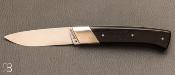 Rhodanian ebony knife XC75 carbon blade with bolster