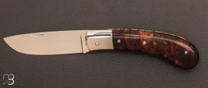 Knife "unique piece" in ironwood and N690 handmade by Erwan Pincemin