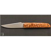 Stabilized birch wood fiber and RWL34 folding knife by Thierry Chevron
