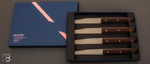 Box of 4 Facette Opinel table knives in dark ash