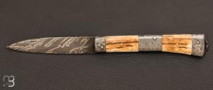 Custom knife Damascus blade by Jean Pierre Veysseyre