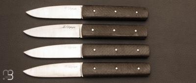 Set of 4 "Gone" table knives by Eric Depeyre - Carbon fiber