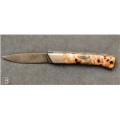 Rhôdanien knife stabilized maple with damascus blade