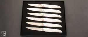 Box of 6 white table knives Le Table 55 by LEPAGE - Polyacetal and 12C27
