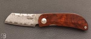 " MC214D Limited Edition " pocket Knife by Mcusta and Maxknives - Damascus and Ironwood
